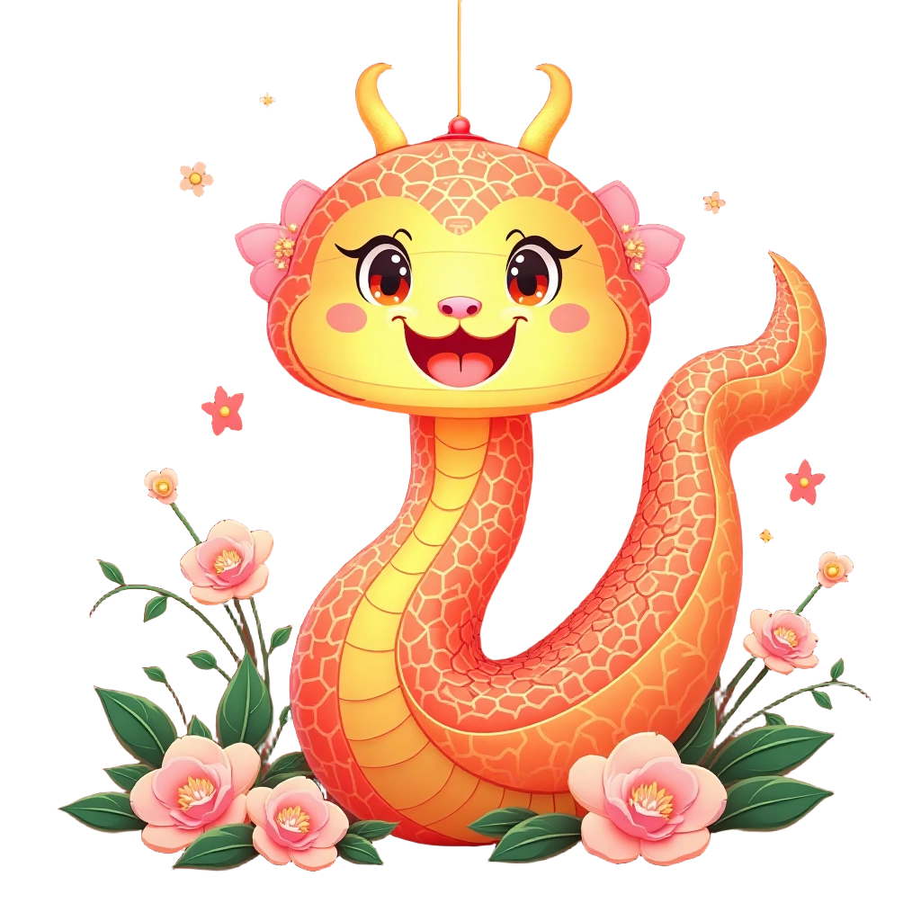 Cute Dragon with Flowers